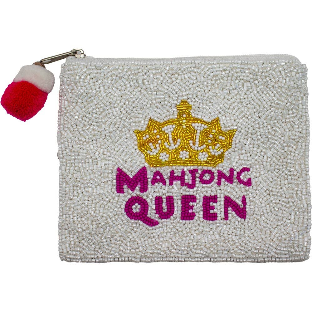 MAHJONG QUEEN BEADED COIN POUCH
