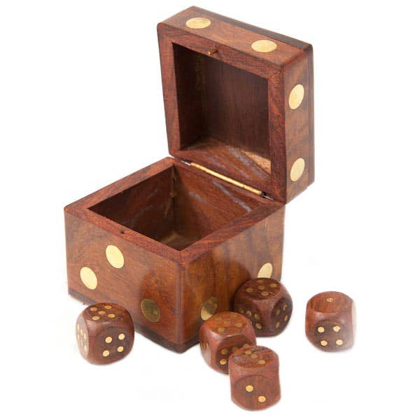5 Dice Box Set - Handcrafted Wood