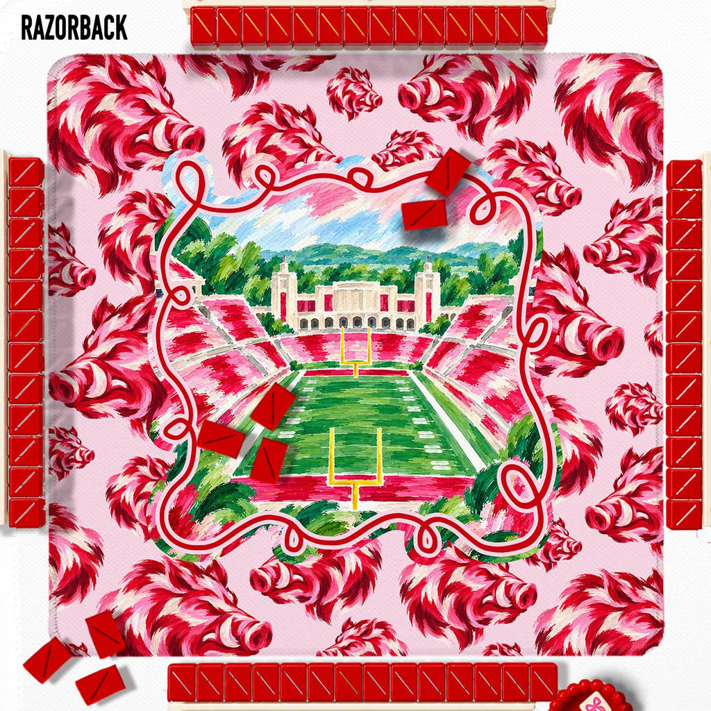Mahjong Mat 31" Razorback Football