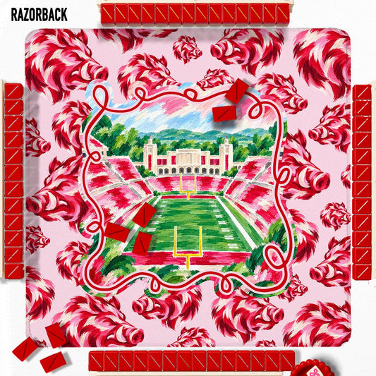 Mahjong Mat 31" Razorback Football