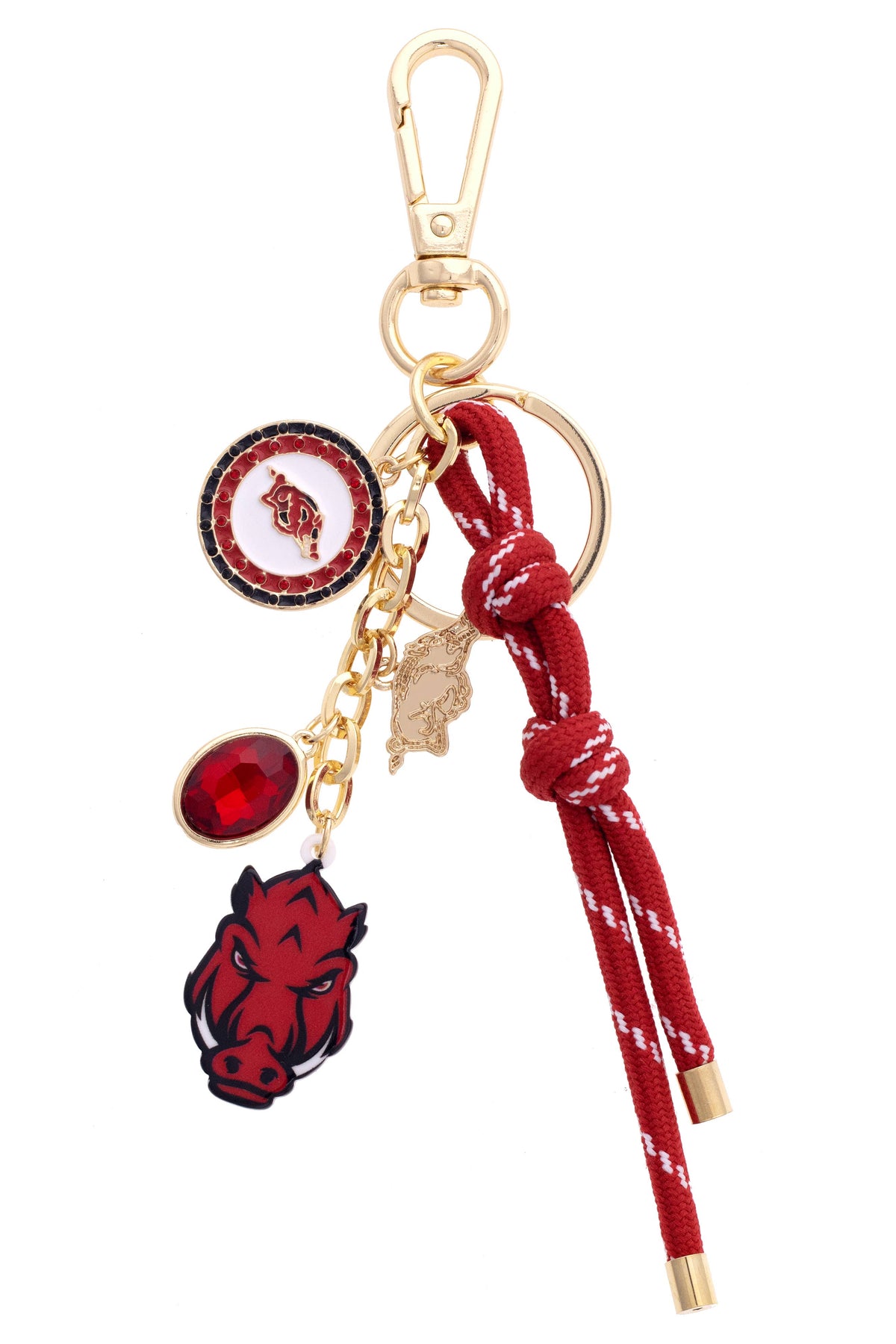Arkansas Razorbacks Cluster Bag Charm in Crimson