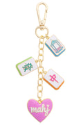 Oh My Mahj Heart Cluster Bag Charm in Pastel Multi