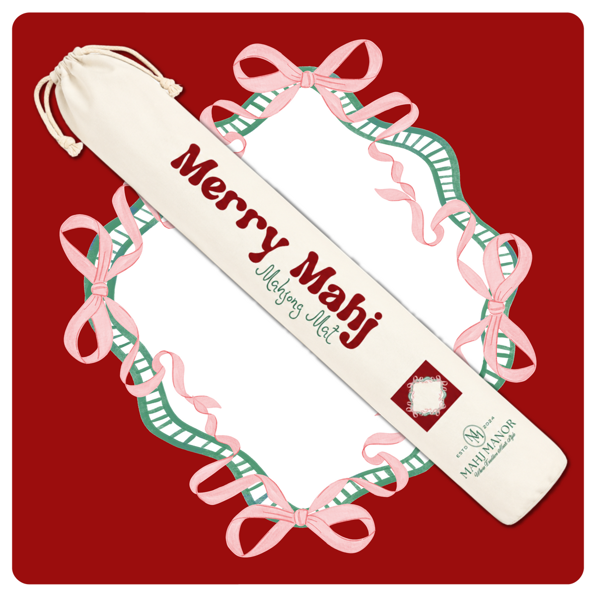 Merry Mahj Christmas Mahjong Mat