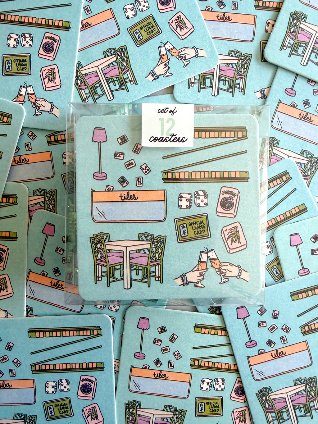 Mahjong Essentials Disposable Coasters – Set of 12