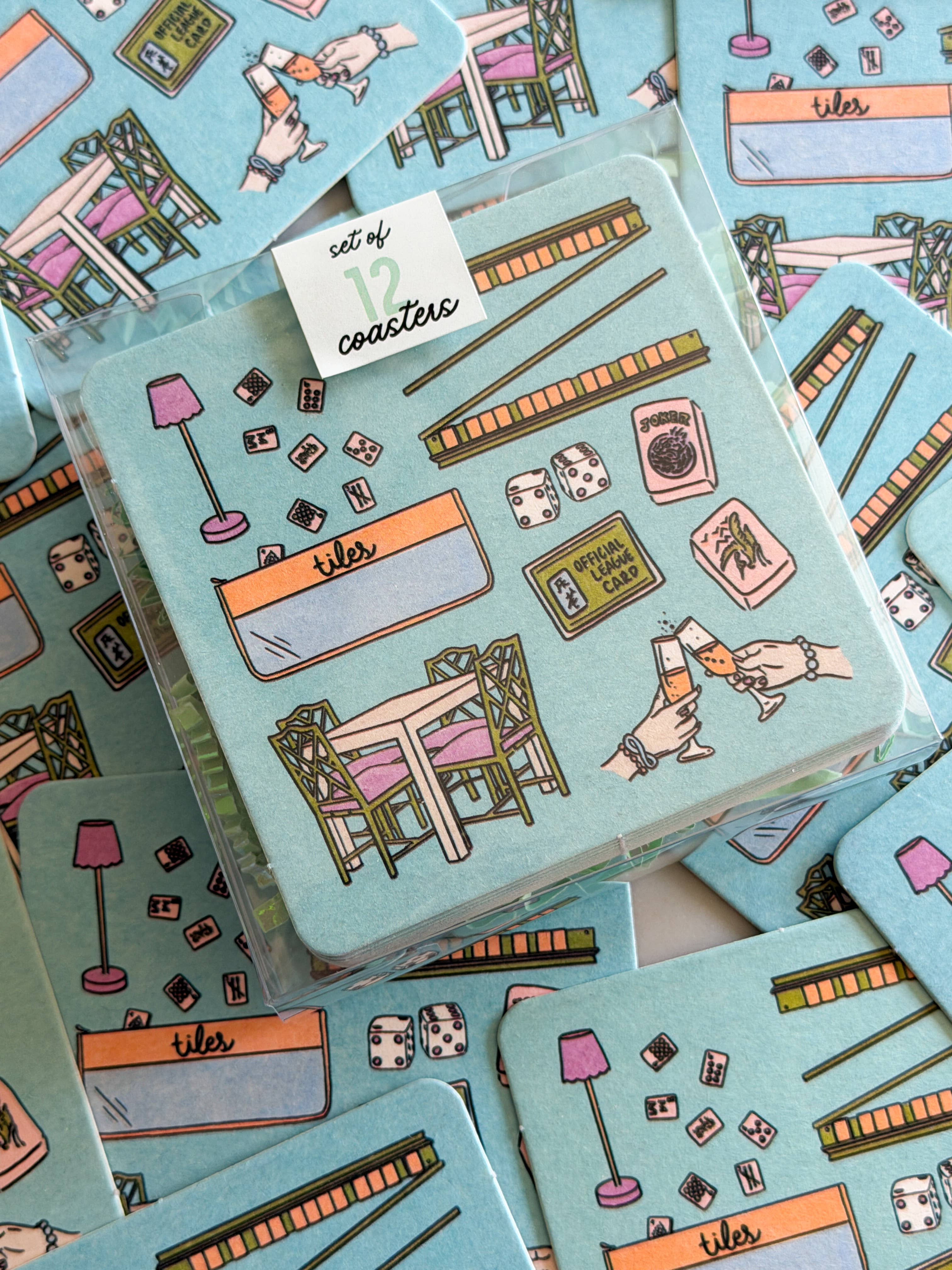 Mahjong Essentials Disposable Coasters – Set of 12