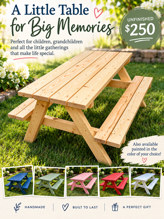 Children's Wooden Picnic Table