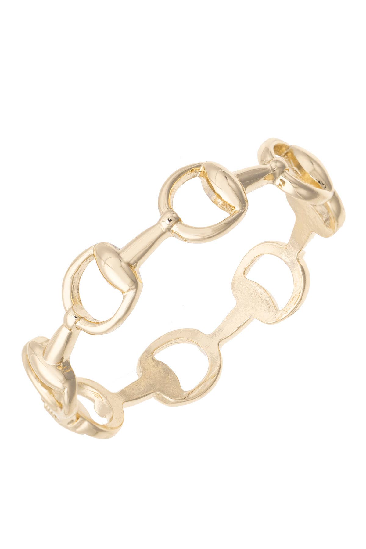 Pepper Linked Bit Bangle in Shiny Gold